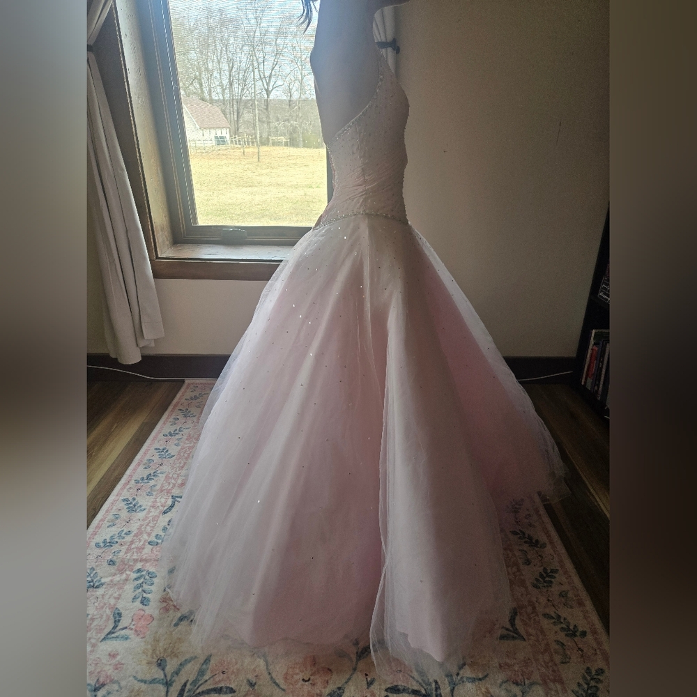 Morilee by Madeline Gardner Blush Tulle Ballgown | Prom Formal 0–2 - Picture 3 of 15
